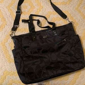 Coach Black Duffle/Baby Bag